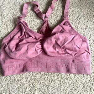 Pink nursing bra